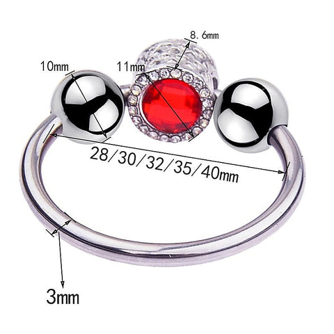 Harry Guy Glans Ring With Red Gem by BDStyle