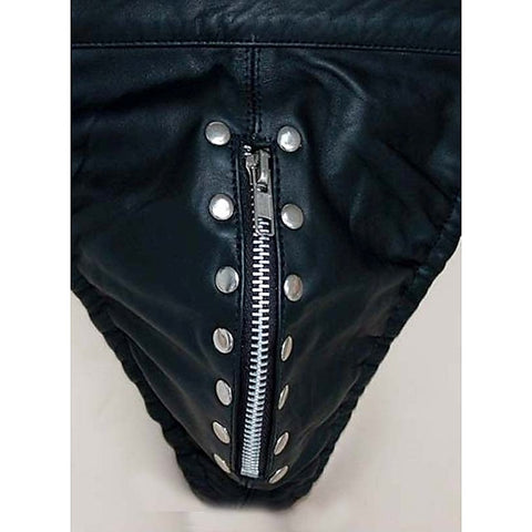 Leather Jockstrap with Front Zipper by Hell's Couture