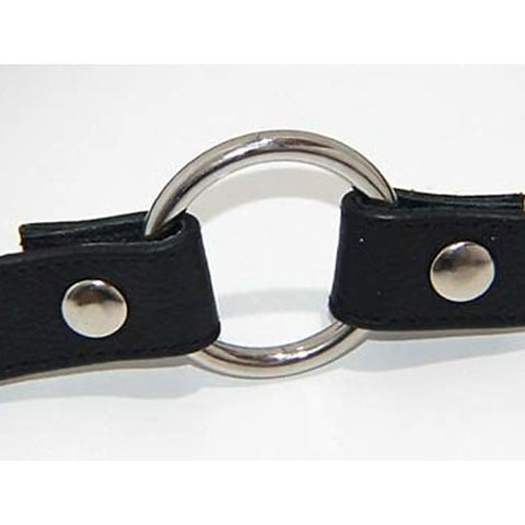 Leather Gag With Removable Metal O Ring by Hell's Couture