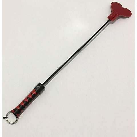 Leather Crop With Heart Shaped Paddle by Hell's Couture