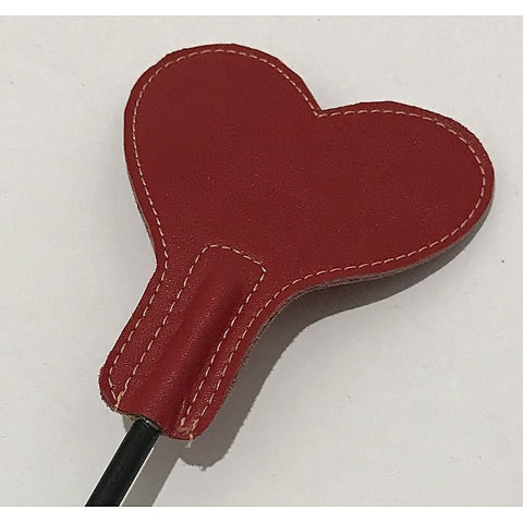 Leather Crop With Heart Shaped Paddle by Hell's Couture