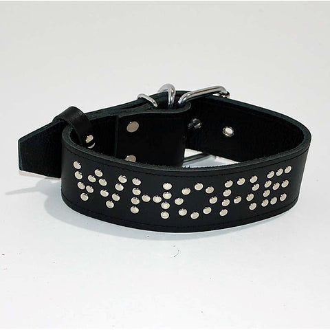 WHORE Leather Bondage Collar by Hell's Couture