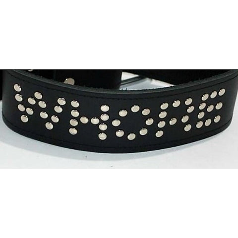 WHORE Leather Bondage Collar by Hell's Couture