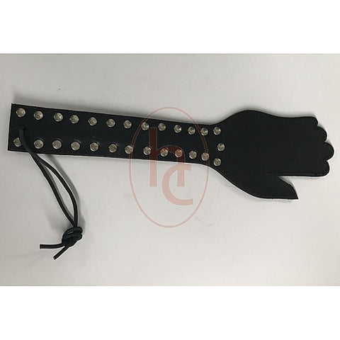 Puppy Cage Leather Hand Paddle by Hell's Couture
