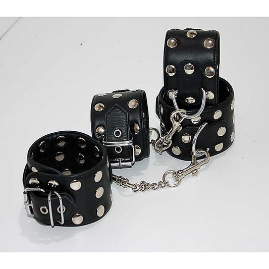 Xtreme Leather Studded Wrist & Ankle Cuffs by Hell's Couture