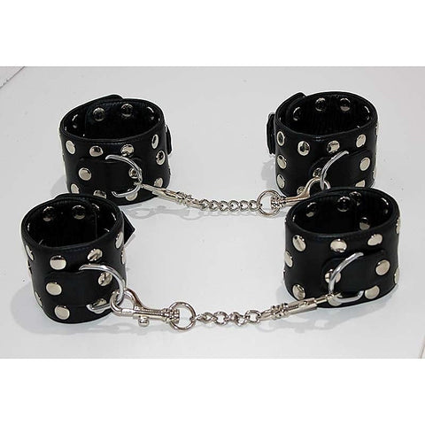 Xtreme Leather Studded Wrist & Ankle Cuffs by Hell's Couture
