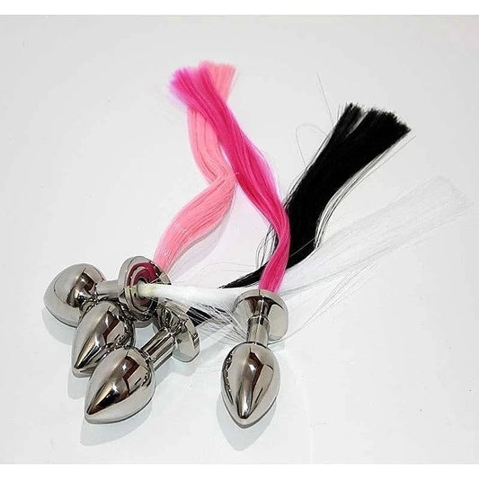 Enchanting Faux Horse Tail Metal Butt Plug by Hell's Couture