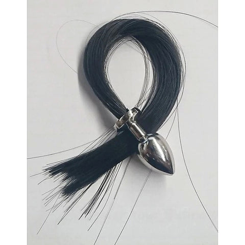Enchanting Faux Horse Tail Metal Butt Plug by Hell's Couture