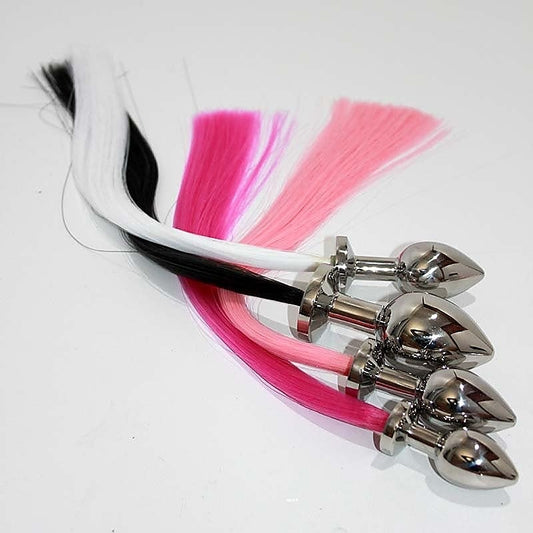 Faux Horse Tail Steel Butt Plug by Hell's Couture