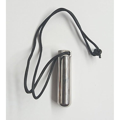 Steel Inhaler on BDSM Play Leather Cord by Hell's Couture