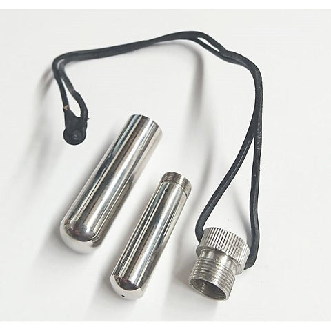 Steel Inhaler on BDSM Play Leather Cord by Hell's Couture