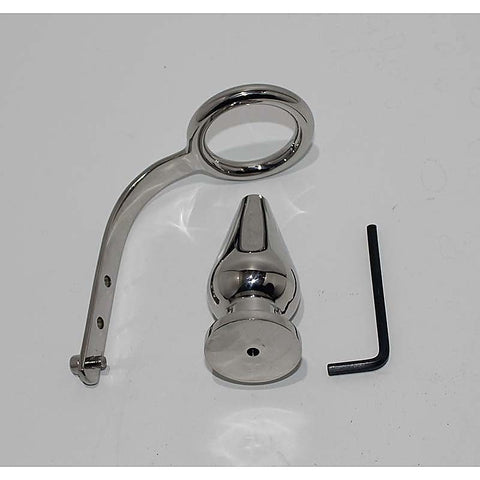 Surgical Steel Anal Plug and Cock Ring Set by Hell's Couture
