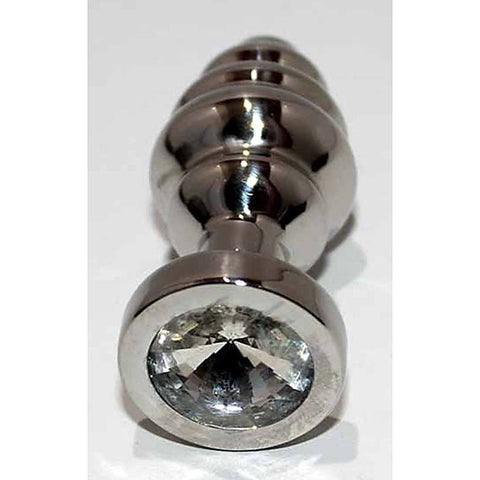 Ribbed Jewelled Butt Plug Small by Hell's Couture
