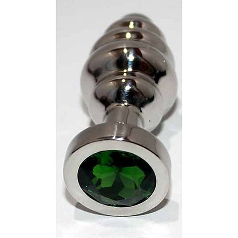 Ribbed Jewelled Butt Plug Small by Hell's Couture