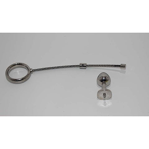 Metal Plug & Cock Ring by Hell's Couture