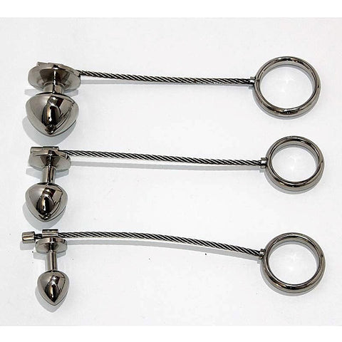 Metal Plug & Cock Ring by Hell's Couture