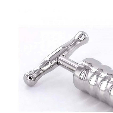 Steel Anal Rammer & T-Bar 4 Rings Handle by Hell's Couture