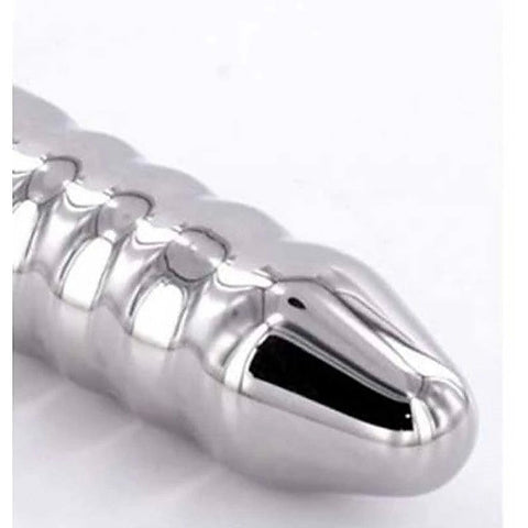 Steel Anal Rammer & T-Bar 4 Rings Handle by Hell's Couture