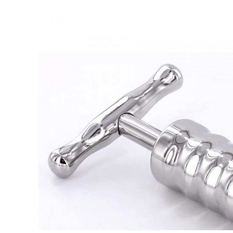 Steel Anal Rammer & T-Bar Handle 6 Rings by Hell's Couture