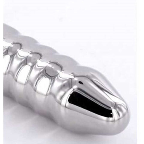 Steel Anal Rammer & T-Bar Handle 6 Rings by Hell's Couture