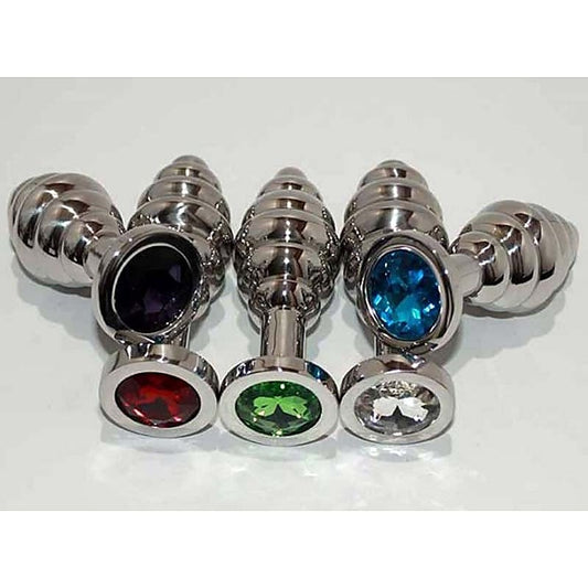 Ribbed Jewelled Large Butt Plug by Hell's Couture