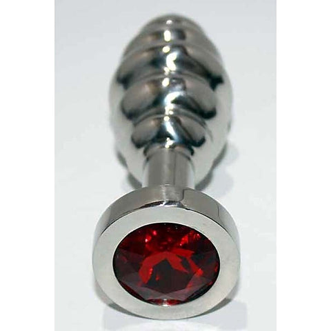Ribbed Jewelled Large Butt Plug by Hell's Couture