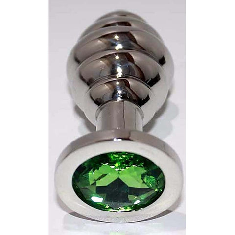 Ribbed Jewelled Large Butt Plug by Hell's Couture