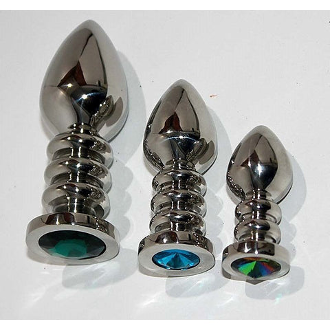 Ribbler Metal Jewelled Medium Butt Plug by Hell's Couture