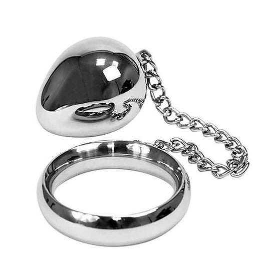 Pleasure-Enhancing Donut Steel Cock Ring with Anal Egg