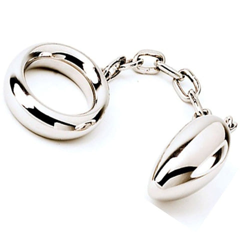 Pleasure-Enhancing Donut Steel Cock Ring with Anal Egg
