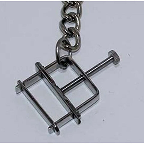 Nipple Press Clamps With Chain by Hell's Couture