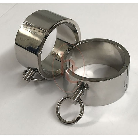 Deluxe Steel Bondage Wrist Cuffs by Hell's Couture