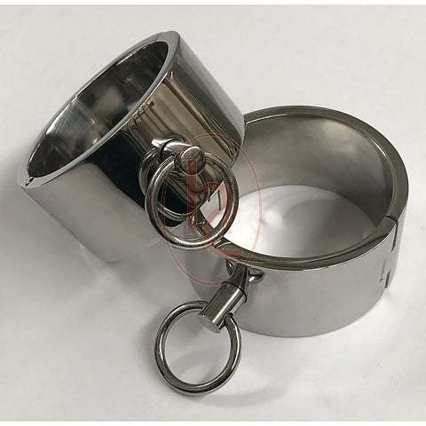 Deluxe Steel Bondage Wrist Cuffs by Hell's Couture