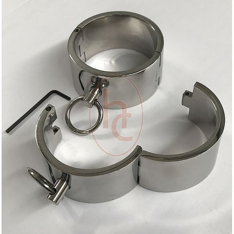 Deluxe Steel Bondage Wrist Cuffs by Hell's Couture