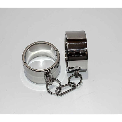 Steel Lust Cuffs with Chain by Hell's Couture