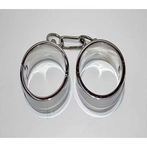 Steel Lust Cuffs with Chain by Hell's Couture