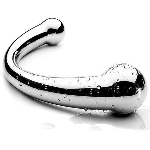 Chrome Crescent Double Ended Dildo by Hell's Couture