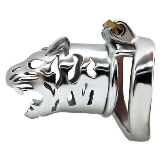 Ridem Tiger Silver Cock Cage by Hell's Couture