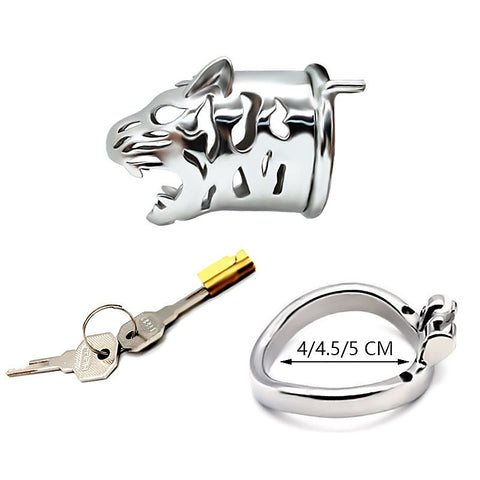 Ridem Tiger Silver Cock Cage by Hell's Couture