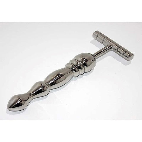 The Ripple T-Bar Extreme Steel Dildo by Hell's Couture