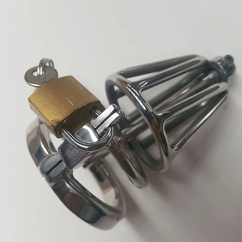 Locked Up Pee Thru Chastity Cage by Hell's Couture