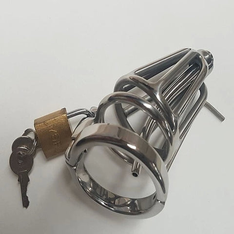 Locked Up Pee Thru Chastity Cage by Hell's Couture