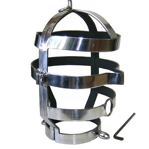 Steel Head Cage With Mouth Hole by Hell's Couture