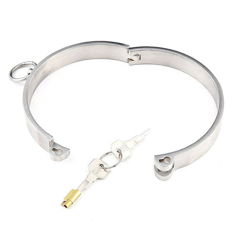 Stainless Steel Collar with Movable O-Ring by Hell's Couture