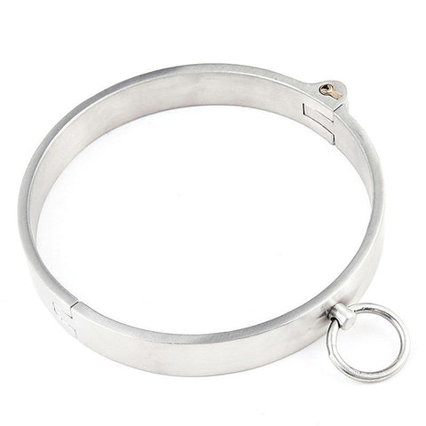 Stainless Steel Collar with Movable O-Ring by Hell's Couture
