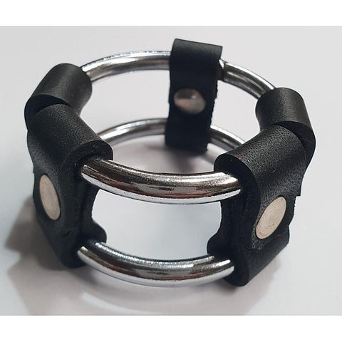 Plain Tube Steel Double Cock Ring Black
