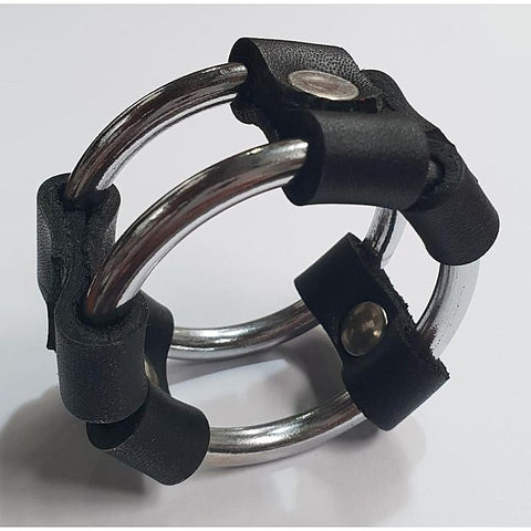 Plain Tube Steel Double Cock Ring Black