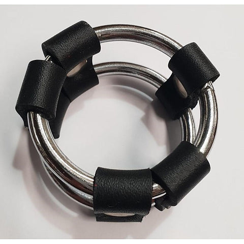 Plain Tube Steel Double Cock Ring Black