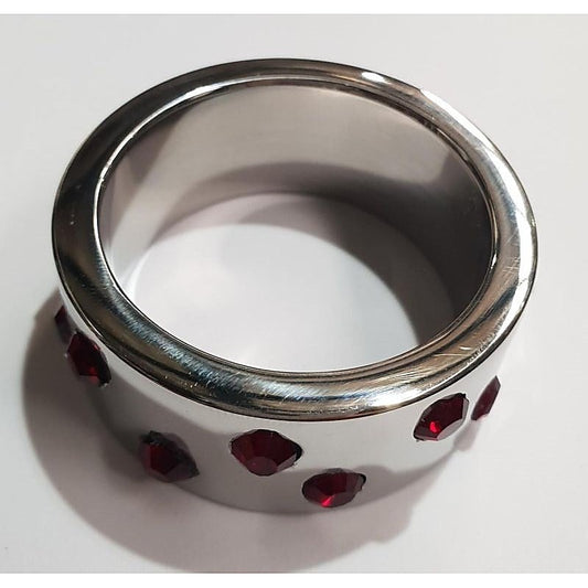 Staggered Ruby Encrusted Cock Ring by Hell's Couture
