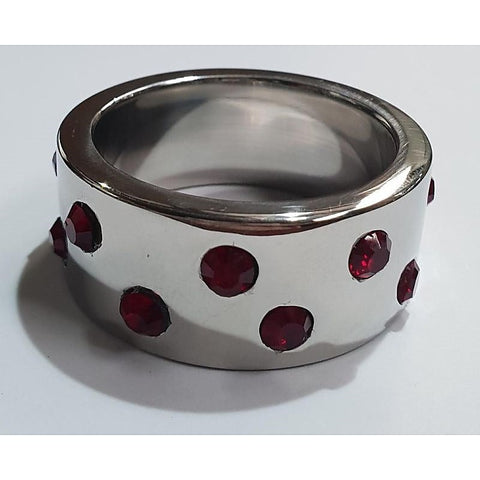 Staggered Ruby Encrusted Cock Ring by Hell's Couture